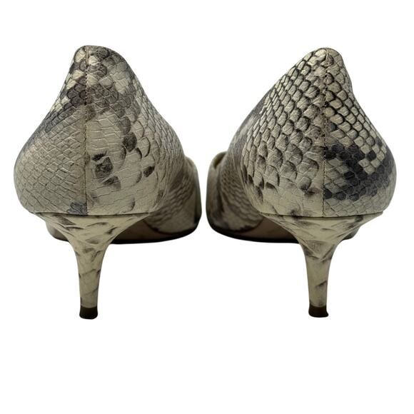 Ann Taylor Python Snake Print Pumps Women’s 9 Leather Low Kitten Heel - Picture 5 of 8